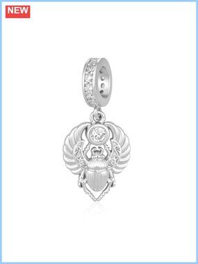925 Sterling Silver Scarab Beetle Charm Egyptian Jewelry for Women